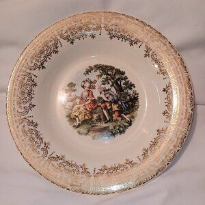 Sebring Pottery Co. Chantilly pattern 22K gold-rimmed soup bowl